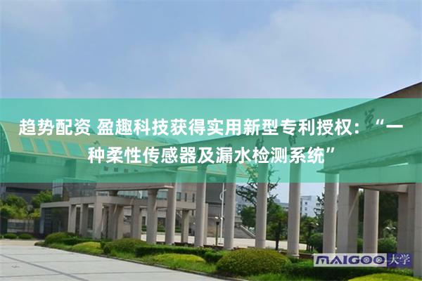 趋势配资 盈趣科技获得实用新型专利授权：“一种柔性传感器及漏水检测系统”