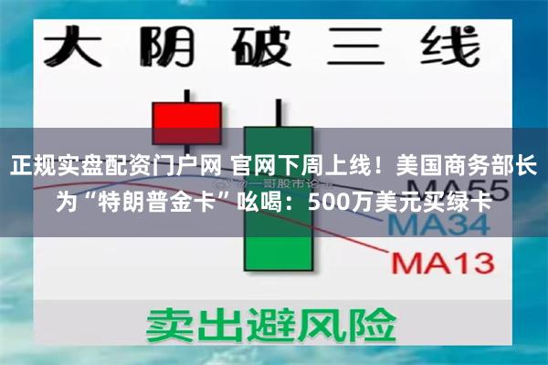 正规实盘配资门户网 官网下周上线！美国商务部长为“特朗普金卡”吆喝：500万美元买绿卡