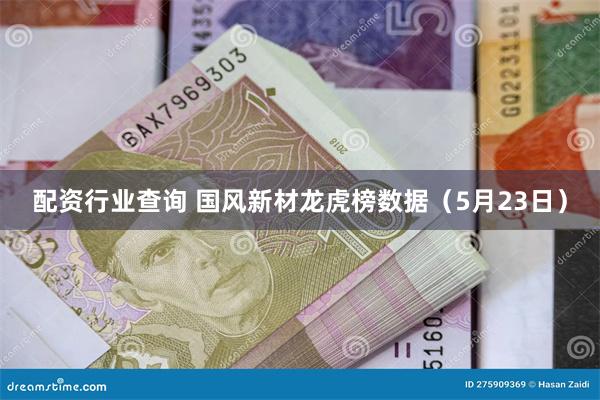 配资行业查询 国风新材龙虎榜数据（5月23日）