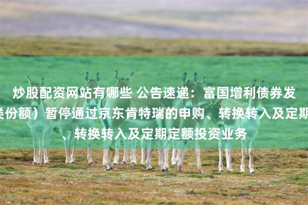 炒股配资网站有哪些 公告速递：富国增利债券发起式基金（C类份额）暂停通过京东肯特瑞的申购、转换转入及定期定额投资业务