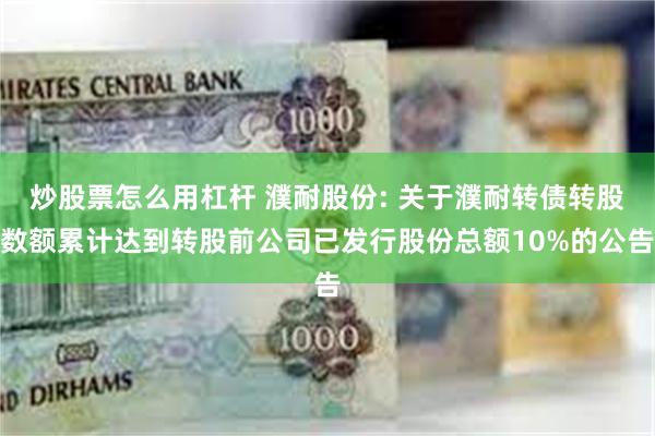 炒股票怎么用杠杆 濮耐股份: 关于濮耐转债转股数额累计达到转股前公司已发行股份总额10%的公告