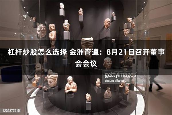 杠杆炒股怎么选择 金洲管道：8月21日召开董事会会议